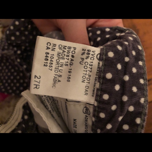 Lightly worn Ag brand polka dot corduroy pants - Picture 3 of 3